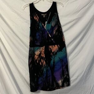 Charlie Jade Black and Multicolor Abstract Midi Dress